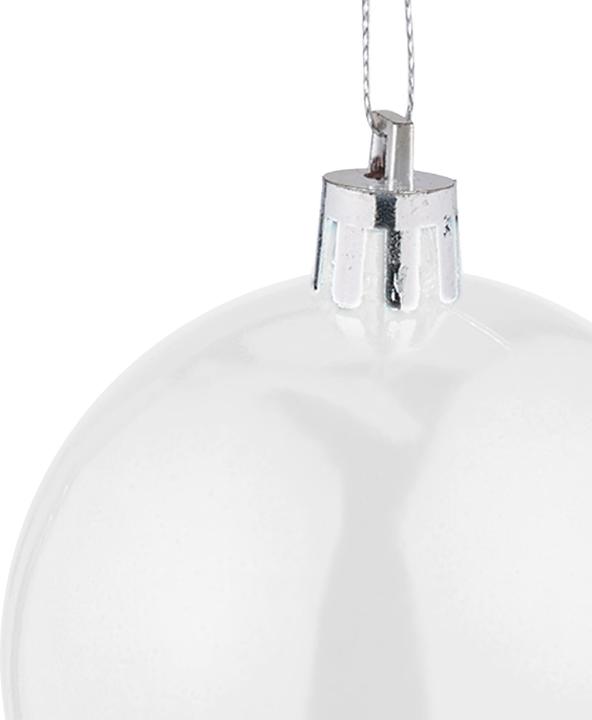 Productafbeelding Relaxdays - Weihnachtskugeln 100er Set, Weiss/ Silber, 7 x 6 cm (100 -Part)
