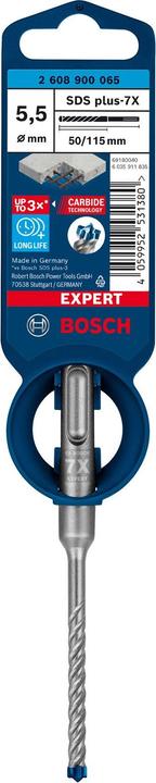 Productafbeelding Bosch Professional Zubehör Expert SDS plus-7X klopboormachine, 5,5 x 50 x 115 mm (5,5 mm)