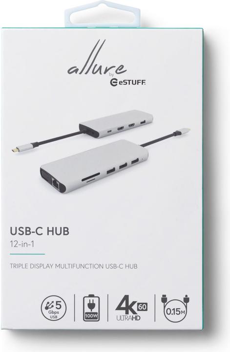 Actual product image eSTUFF USB-C 12-in-1 Mobile Dock (USB-C, 12 Ports)