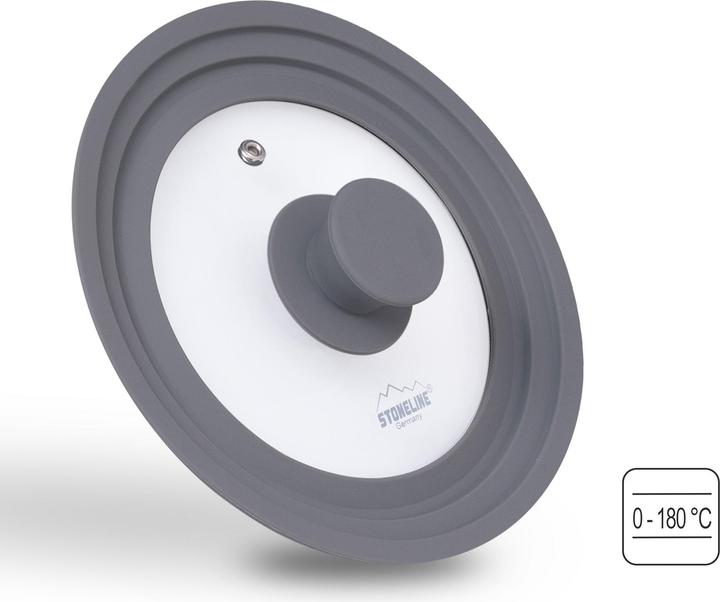 Actual product image Stoneline Universal glass lid 13406 Lid, Diameter 16/18/20 cm, Transparent (20 cm, Glass, Plastic)