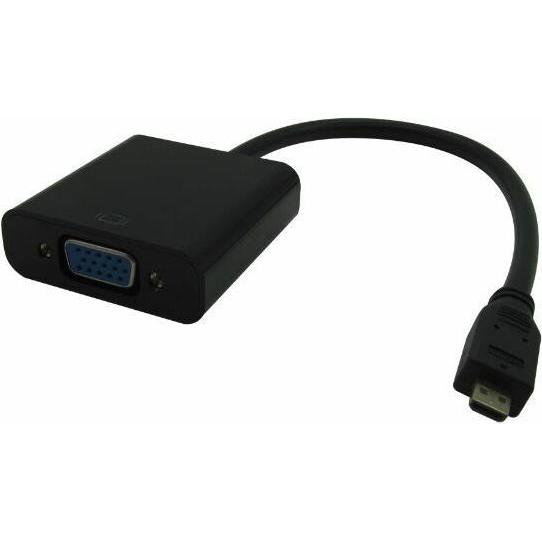 MicroConnect Convertitore video (VGA, 25 cm), Adattatore dati + video, Nero