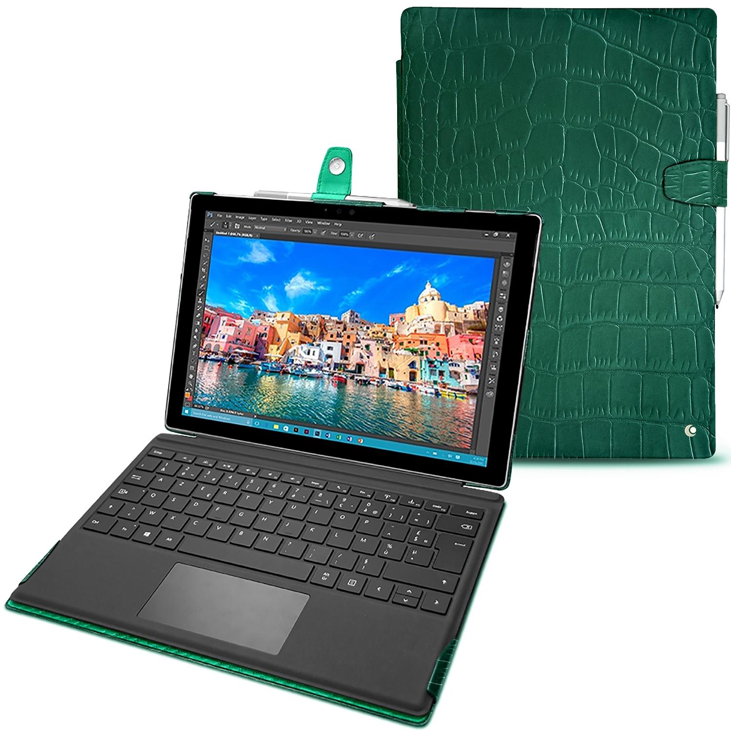 Noreve Lederschutzhülle (Microsoft Surface Pro 4), Tablet Hülle, Braun
