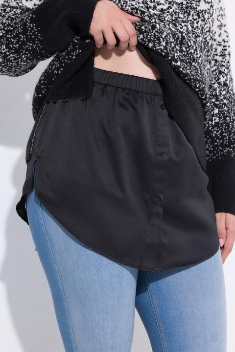 Immagine prodotto Ulla Popken Inserto a blusa in raso con taglio svasato e bottoni (42, 44)