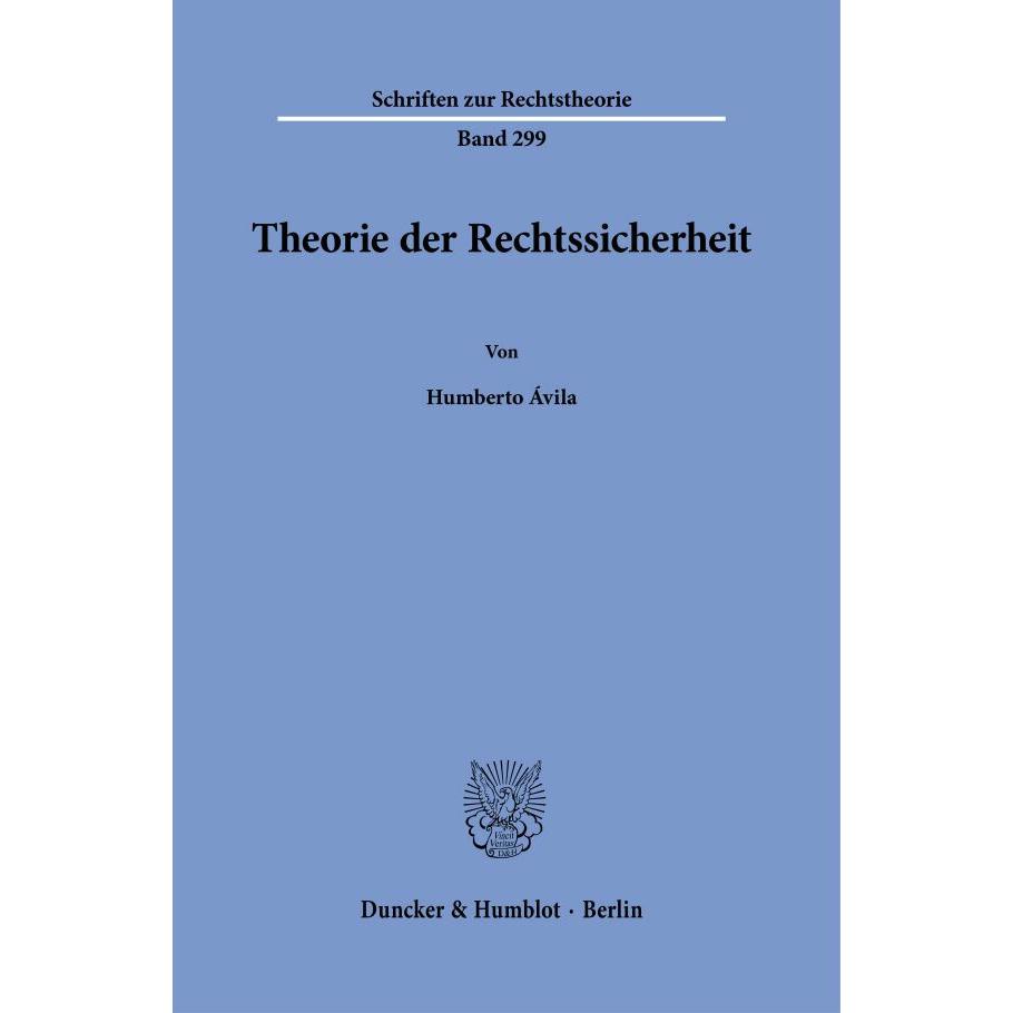 Theorie der Rechtssicherheit., Fachbücher