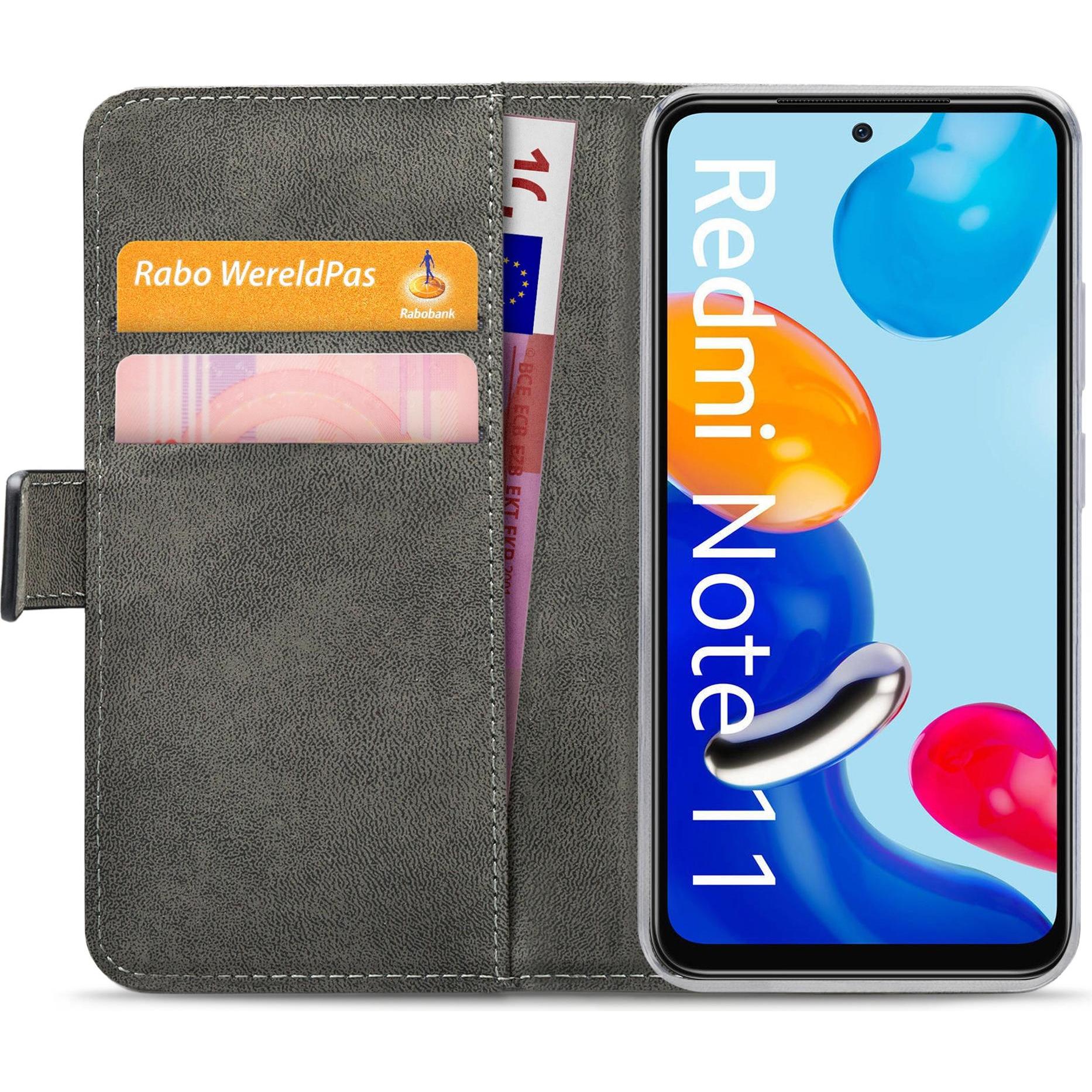 Mobilize Klassische Gelly-Geldbörse (Xiaomi Redmi Note 11), Smartphone Hülle, Schwarz