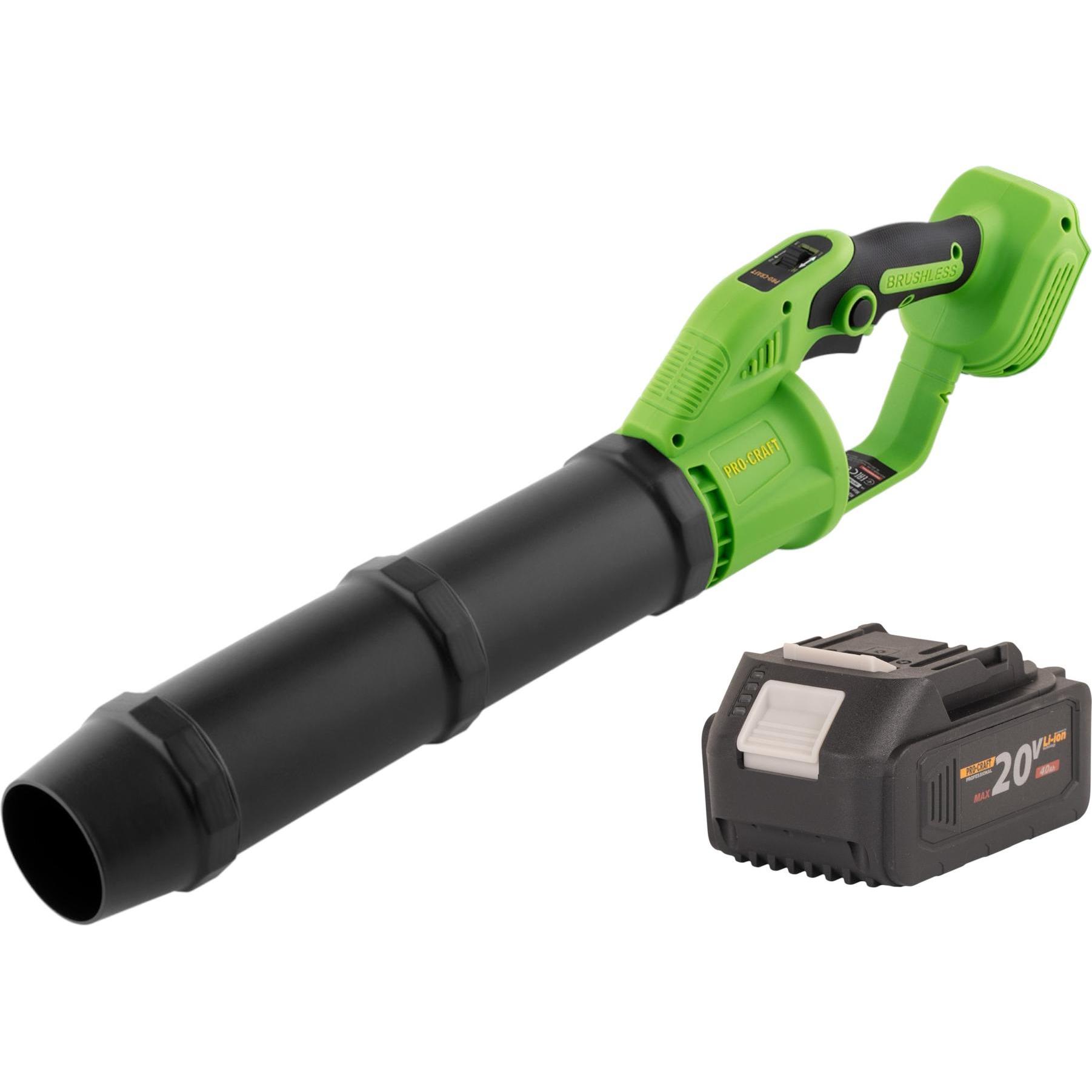 Procraft, Aspirafoglie + Soffiafoglie, PB24bb Akku Laubbläser 20 V Brushless + 1x Akku 4,0 Ah - ohne Ladegerät