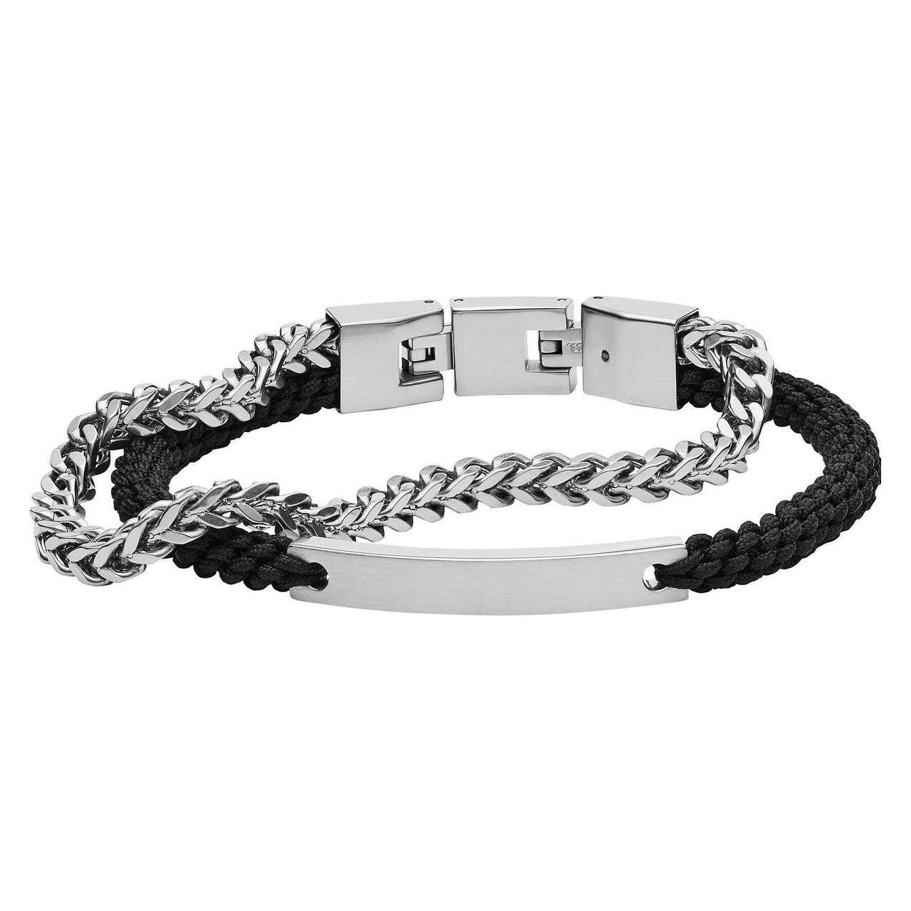 Fossil, Armschmuck, Vintage Casual, (19.50 cm, Edelstahl, Nylon)