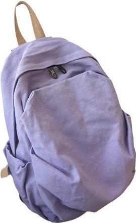 Actual product image Only-Bags.Store Vintage canvas backpack, large capacity school bag, solid colour backpack, computer backpack