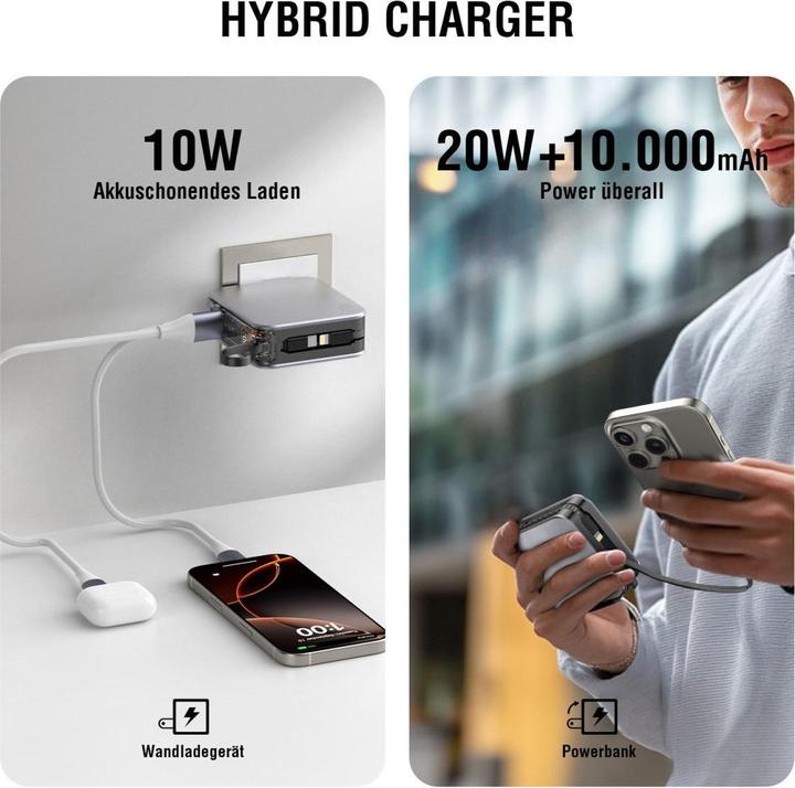 Actual product image 4smarts 3in1 Hybrid Charger Lucid (10000 mAh, 20 W, 37 Wh)