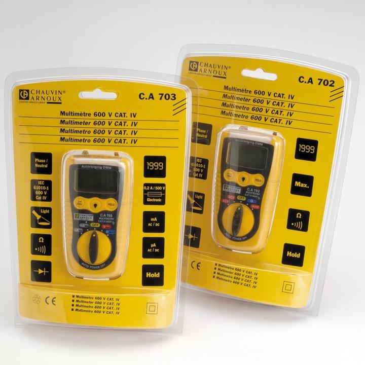 Image du produit Chauvin Arnoux Multimètre à main C.A 702 Calibr (CAT IV 600V, CAT III 1000V)