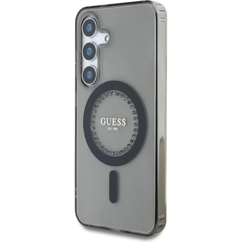 Thumbnail - Guess Etui Rhinestones Printed Classic Logo MagSafe Samsung Galaxy S25 czarny (Samsung Galaxy S25), Smartphone Hülle, Sc...