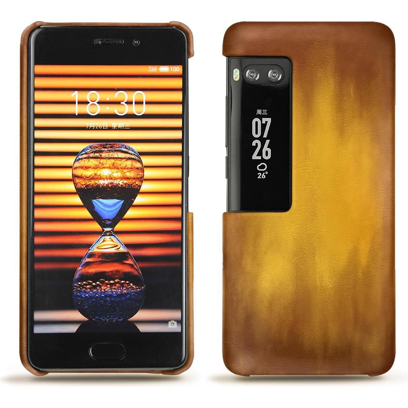Noreve Lederschutzhülle (Meizu Pro 7 Plus), Smartphone Hülle, Gold