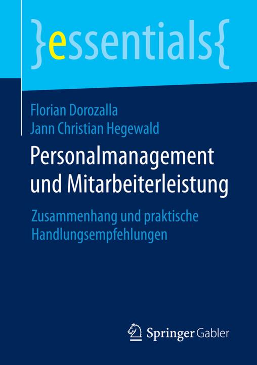 Actual product image Personalmanagement und Mitarbeiterleistung (German, Florian Dorozalla, Jann Christian Hegewald, 2016)