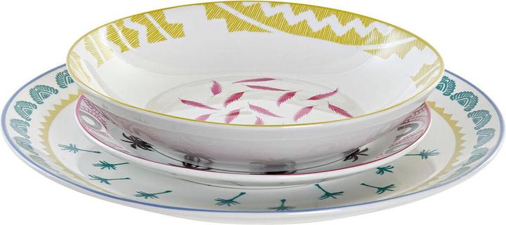 Immagine prodotto DKD Home Decor Geschirr-Set Kolonial Afrikaner 27 x 27 x 2,5 cm 18 Stücke (18 pcs) (18 pz.)