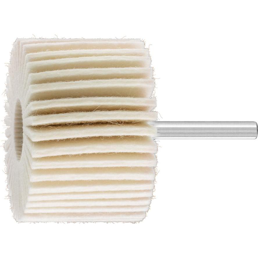 Pferd, Schleifmittel, weiche Filzlamellenstifte FLS Ø 60x40mm Schaft-Ø 6 mm für universelle Polierarbeiten