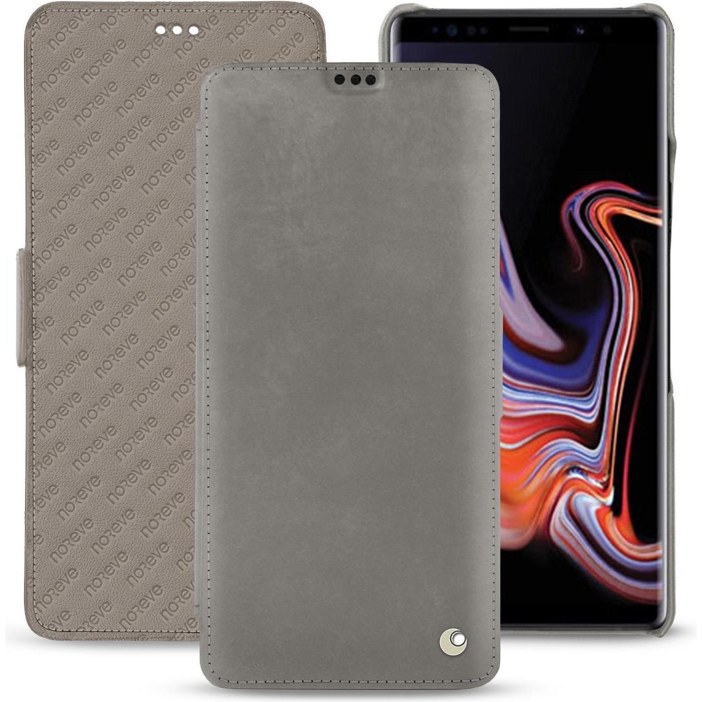 Noreve Lederschutzhülle horizontal (Samsung Galaxy Note 9), Smartphone Hülle, Grau