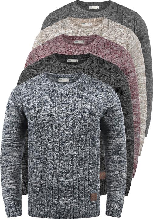 Image du produit Solid Philemon Pull En Grosse Maille Pull-Over Tricot Pour Homme Avec Encolure Rond 100% Coton (L)
