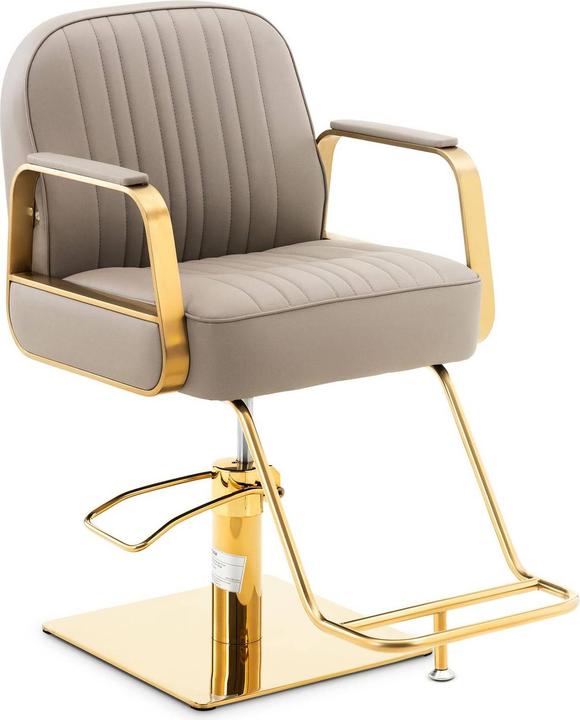 Physa Friseurstuhl mit Fussstütze höhenverstellbar Barber-Stuhl 200 kg Staunton Beige