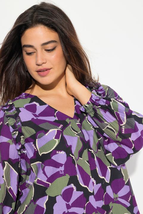 Produktbild Ulla Popken Bluse, A-Linie, Tunika-Ausschnitt, Ziernähte, 3/4-Arm (42, 44)