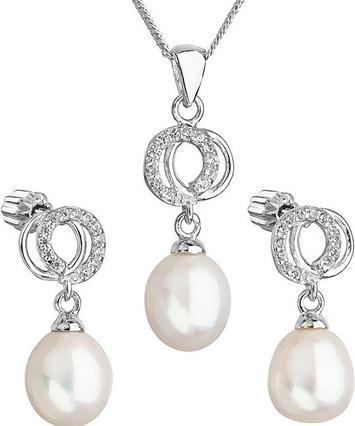 Produktbild Evolution Group Beautiful Pearl Set with Zircons Pavon 29003.1 White
