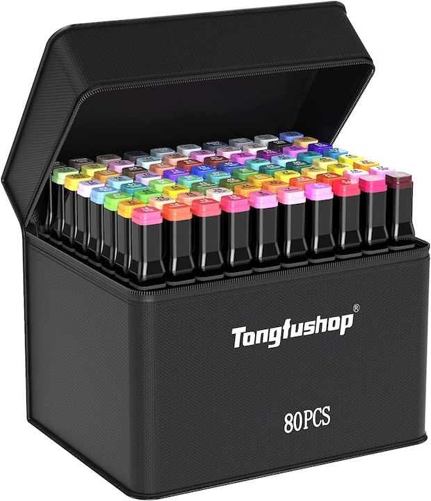 Tongfu Shop Filzstifte (Mehrfarbig, 80 x)