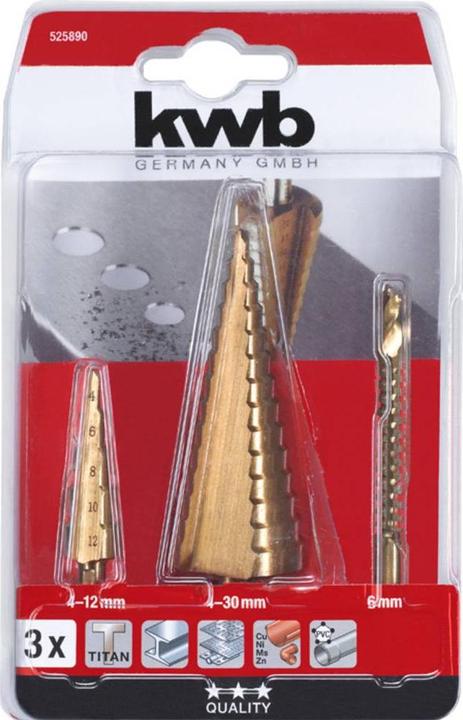 Actual product image kwb Step drill set 3pcs. (6.0 millimetre)