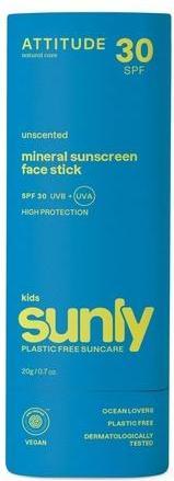 Energy Label Attitude Mineral Face Sunscreen Stick for Kids SPF 30 EWG Verified Plastic-Free Broad Spectrum UVA/U (Sun spray, SPF 30, 20 g)
