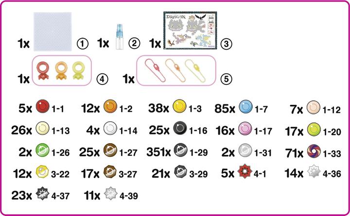 Actual product image Epoch Aquabeads Dragons Keychains Set