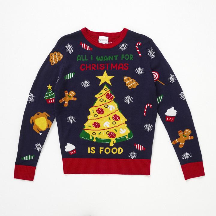 Immagine prodotto Christmas Sweats Tutto quello che voglio per Natale è un maglione a LED con il cibo (XS)