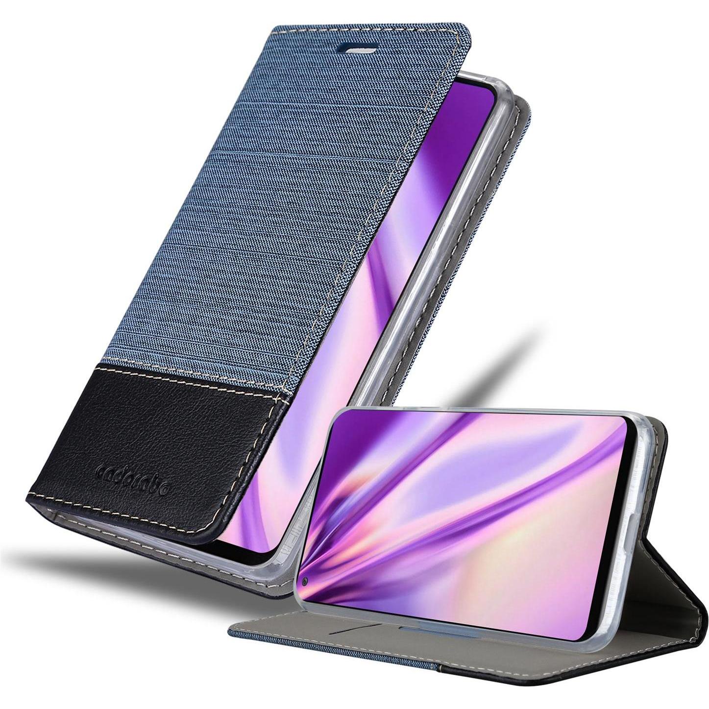 Cadorabo Book Jeans Optik Cover (Samsung Galaxy A21s), Smartphone Hülle, Blau