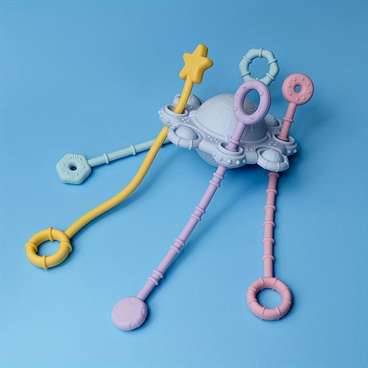 Image du produit Activity Board Baby Pull Rope Activity Toy avec Bubble Bursting et Teether, jouet adapté aux 6-9-12 mois