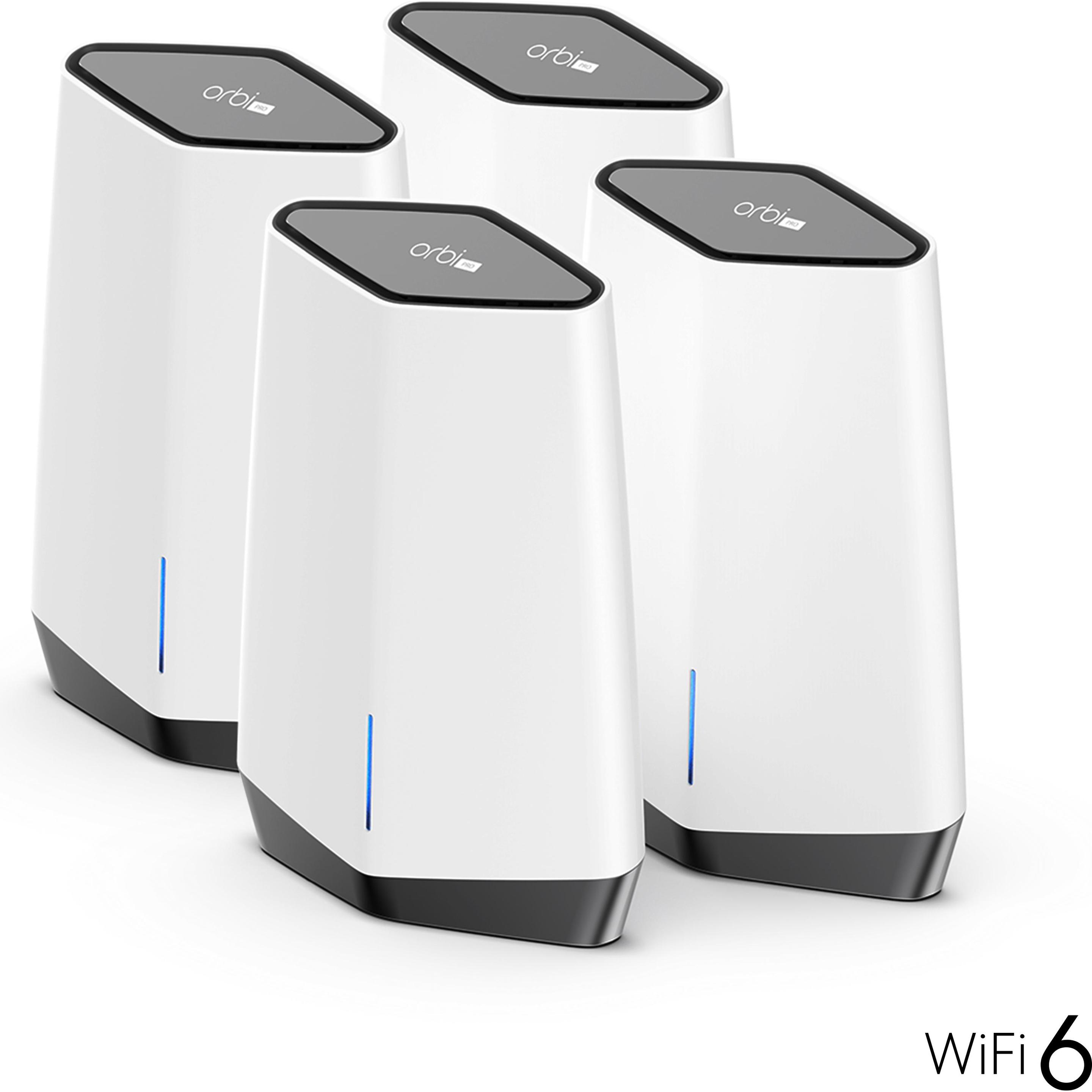 Netgear Orbi Pro WiFi 6 AX6000 Mesh System (SXK80B4) 4er Set, Router, Weiss