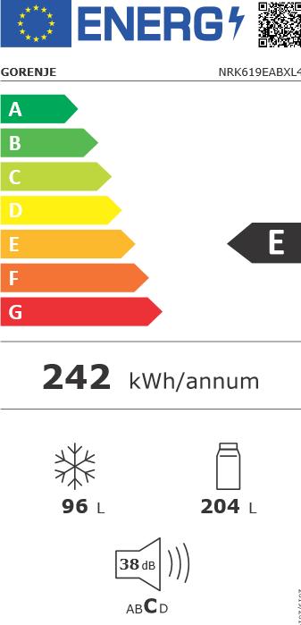Energy Label Gorenje NRK619EABXL4 SW ED (300 l)