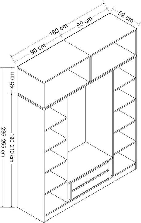 Immagine prodotto Skye Decor Kale Mirror Luxe Wardrobe (180 x 52 x 235 cm)