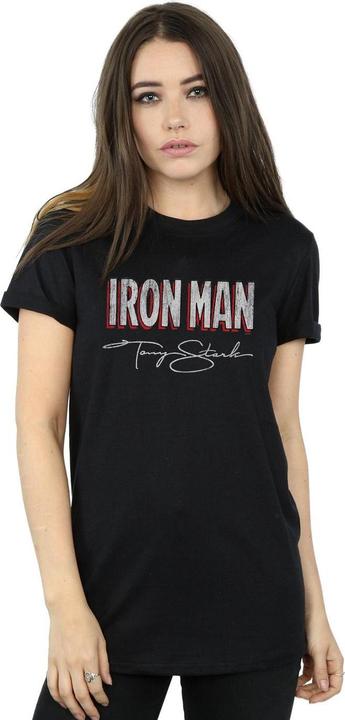 Actual product image Womens/Ladies Iron Man AKA Tony Stark Cotton Boyfriend T-Shirt (L)
