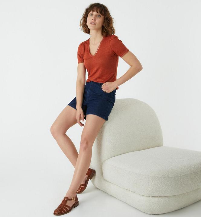 Actual product image La Redoute Collections Leather sandals with a flat heel (40)