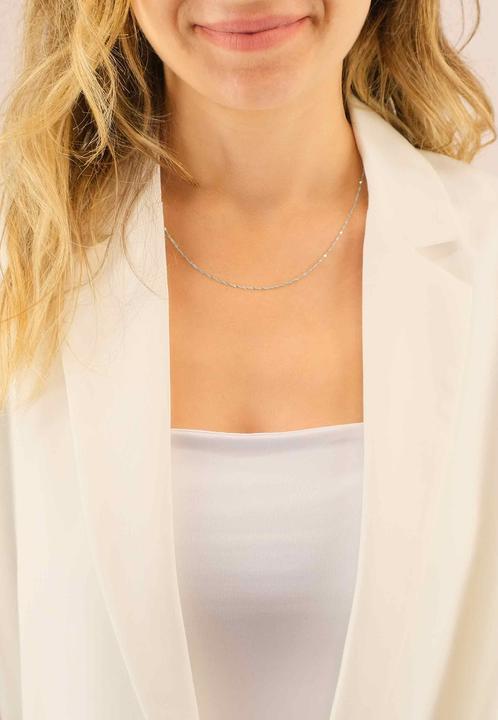 Image du produit Muau Collier Singapour or blanc 375, 1.2mm, 60cm (Or blanc 375/9K, 60 cm)
