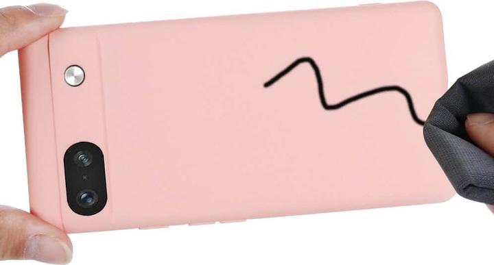 Actual product image Cover-Discount Google Pixel 7a - Silicone Rubber Case pink (Google Pixel 7a)