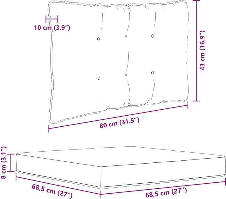 Produktbild vidaXL Sofakissen (80 x 43 cm)