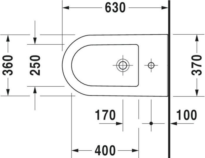 Produktbild Duravit Stand-Bidet DARLING NEW m ÜL HLB 370x630mm 1 Hahnloch weiss