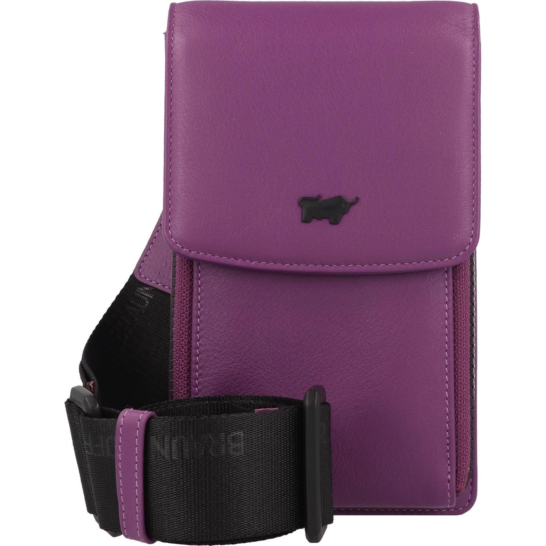 Braun Büffel, Handtasche, Capri Mini Bag Umhängetasche Leder 10 cm, Violett
