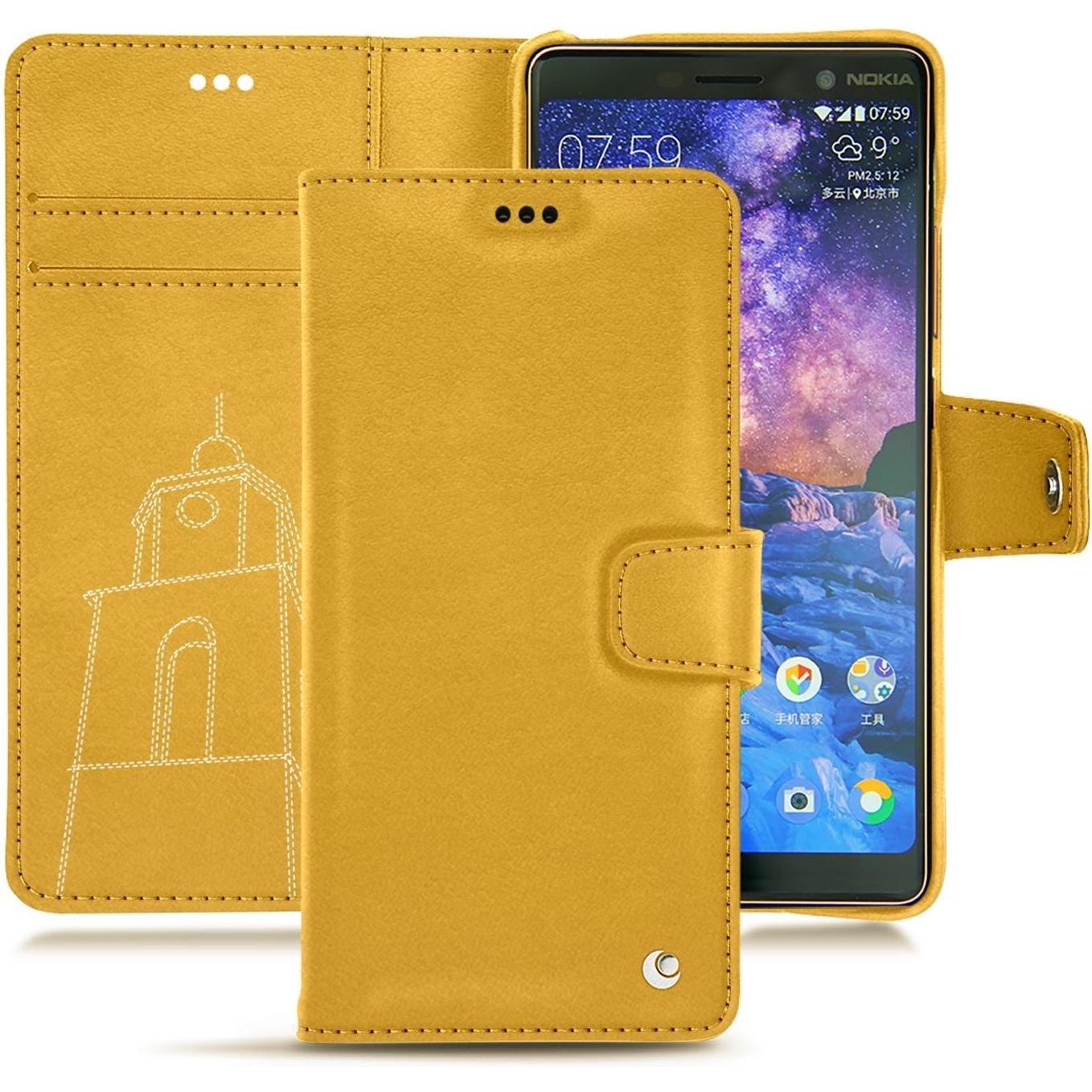 Noreve Lederschutzhülle Wallet (Nokia X), Smartphone Hülle, Orange