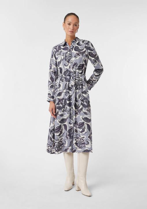 Image du produit Comma Hemdblusenkleid in Midi-Länge mit Bindegürtel (32)