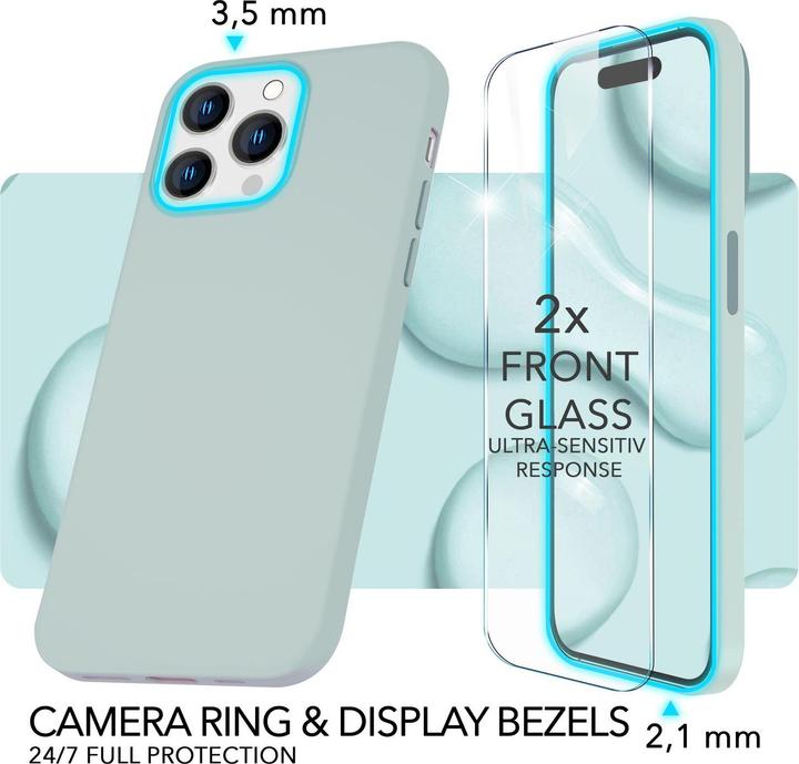 Produktbild Nalia Liquid Silikon Hülle mit MagSafe Funktion & 2x Display Schutzglas (Apple iPhone 14 Pro)