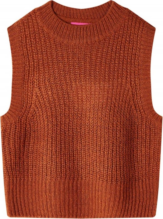 Immagine prodotto VidaXL Gilet da bambino in maglia cognac 140,Materiale: 67 (140)