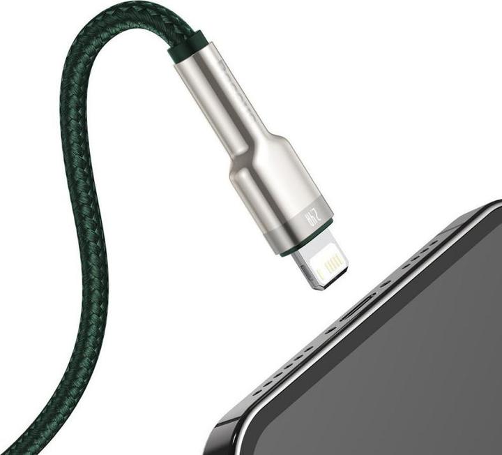 Image du produit Baseus Câble USB pour Lightning Cafule, 2.4A, 2m (vert) (2 m, USB 2.0, 10 W)