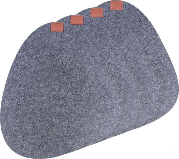 Produktbild neuetischkultur Platzset 4-teilig Filz oval (4 x, 38 x 35 cm, Ø 18 cm)