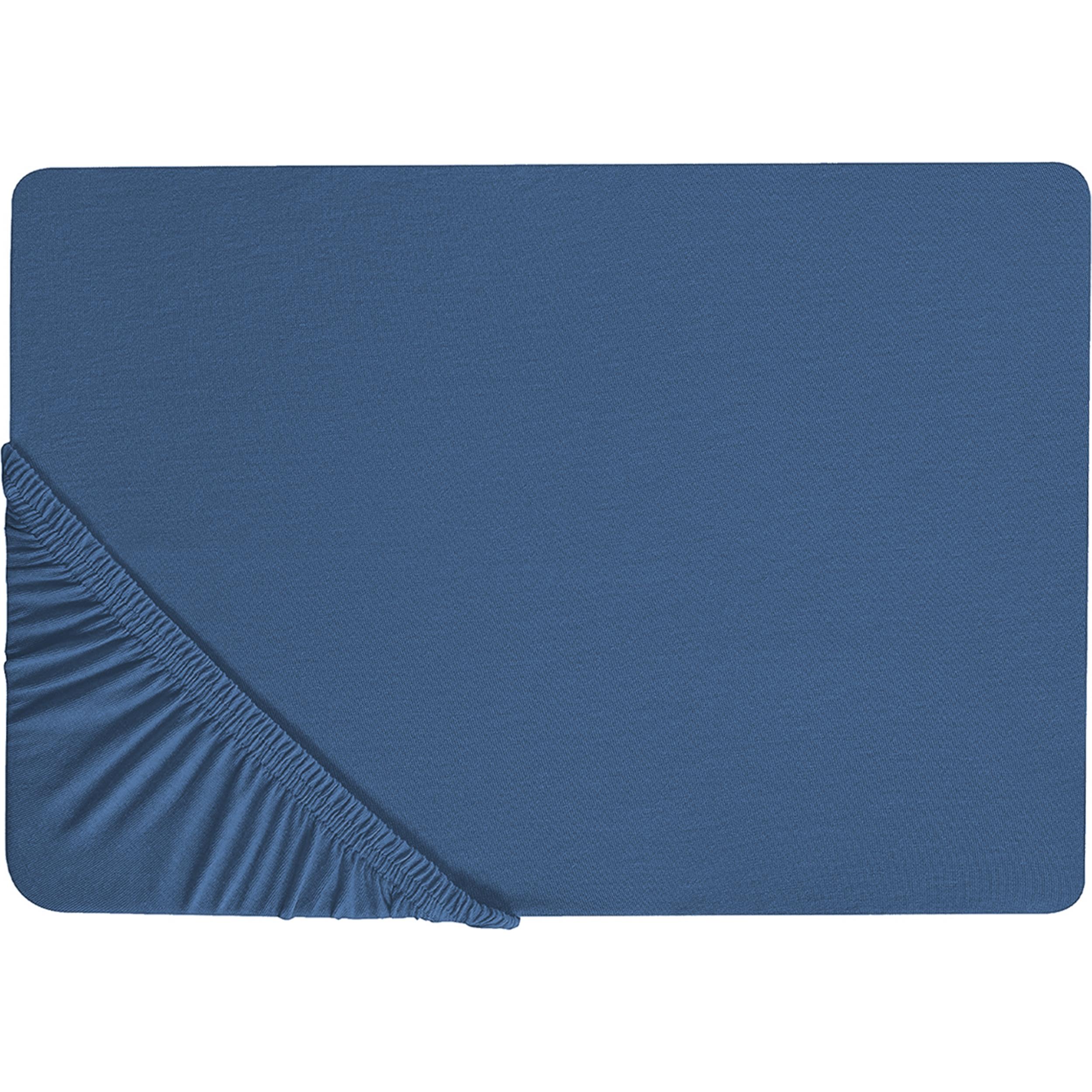 Beliani, Fixleintuch, Spannbettlaken Baumwolle marineblau 90 x 200 cm JANBU (90 x 200 cm)