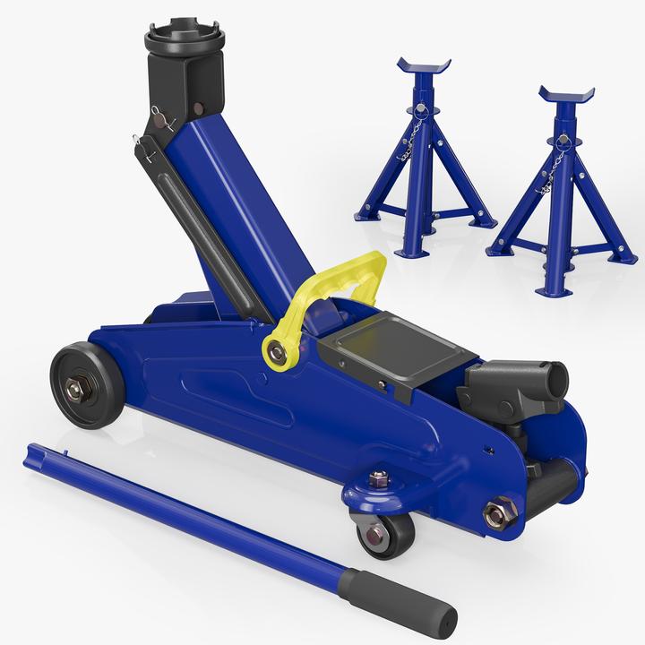 Actual product image XPOtool Car Jack + 2 Chassis Stands up to 2t Lifting Force Stable Stands Foldable Adjustable Working Height