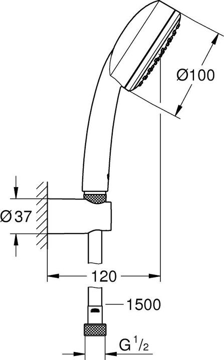 Actual product image Grohe Tempesta Cosmopolitan 100 shower set, chrome (1 Beam types)
